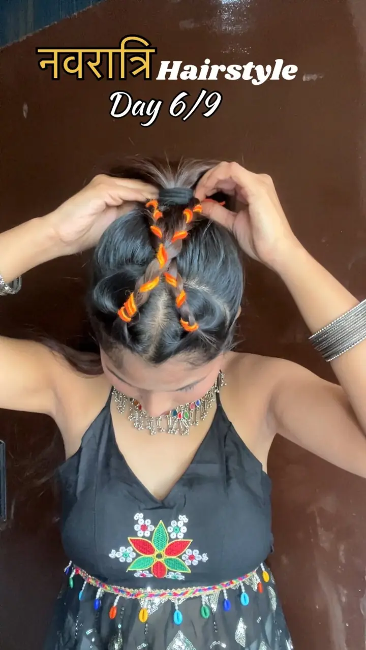 Indians are posting Navratri hairstyles that survive garba night 💇‍♀️